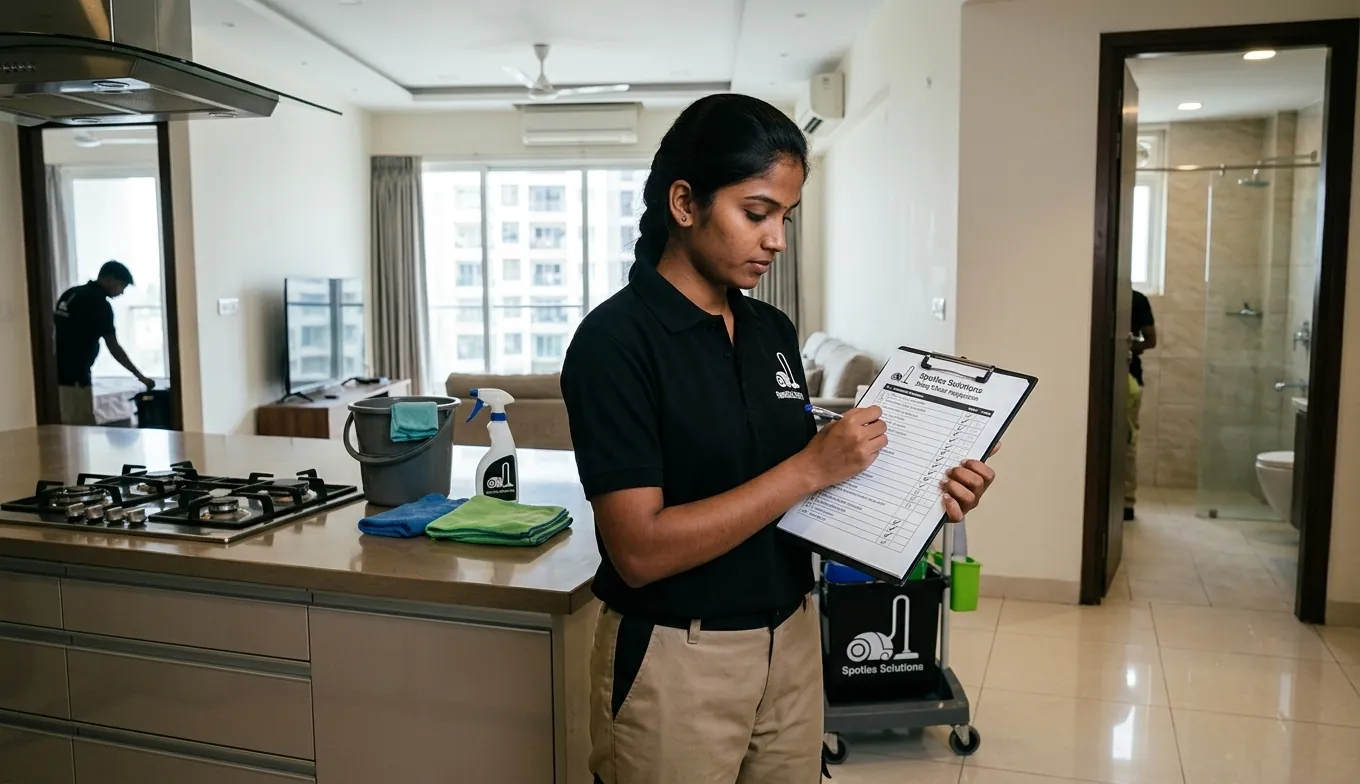 Deep cleaning checklist inspection before service